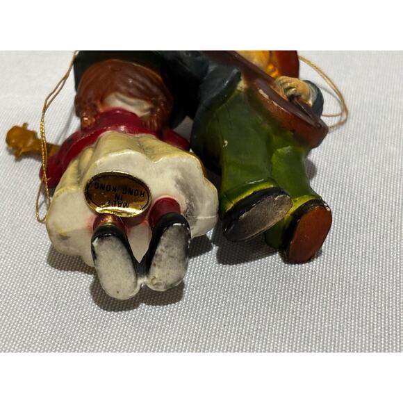 2 vintage Swiss German Dutch Peasant Resin Ornaments Figurine Christmas collect - Picture 6 of 9